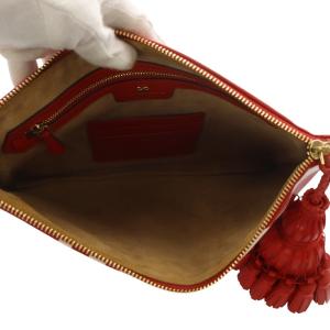 ANYA HINDMARCH GERGIANA CLUTCH クラッチバッグ レザー レッド /YO15
