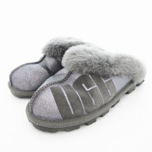 コケットスリッパ サンダル 本革 レザー 23cm グレー /UO