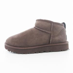 UGG クラシック ウルトラ ミニ ムートンブーツ 本革 レザー 24cm 茶 ブラウン 1116109 /UO