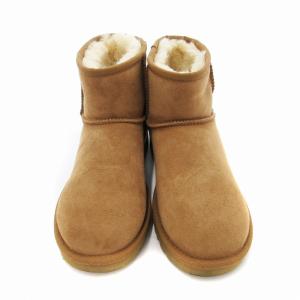 UGG クラシック ミニ II ショートブーツ ムートン ボア 24cm 茶 ブラウン 1016222 /JS