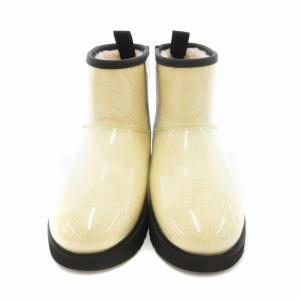 UGG クラシック クリア ミニ ブーツ ボア ロゴ 24cm アイボリー 1113190 /JS