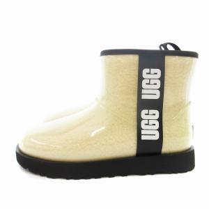 UGG クラシック クリア ミニ ブーツ ボア ロゴ 24cm アイボリー 1113190 /JS