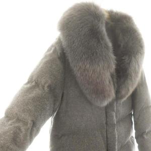 dama collection フォックスファー カシミヤ ダウンコート ロング 13 グレー /AT OS