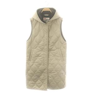 IENA別注 HAWICK キルティング ベスト 中綿 ロング 32 グレージュ /HK OS