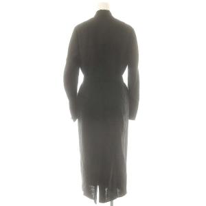 MADISONBLUE リネン ロングコート ベルト付き 00 ブラック /HK OS