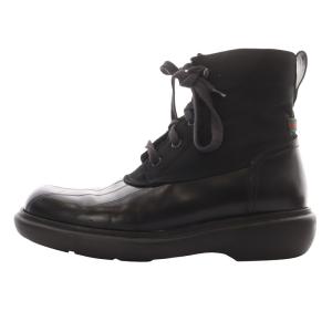 レースアップ ミリタリーブーツ ショート ワークブーツ 切替 36.5 23.5cm 黒 ブラック /SR