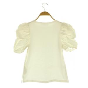 CELFORD 24SS シャーリングスリーブカットソープルオーバー 五分袖 切替 36 ホワイト /MY OS