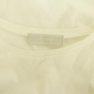 CELFORD 24SS シャーリングスリーブカットソープルオーバー 五分袖 切替 36 ホワイト /MY OS