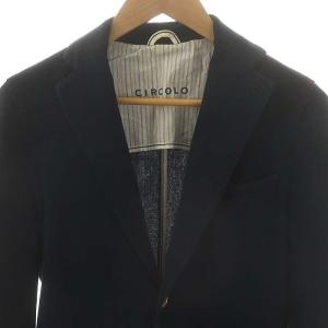 CIRCOLO1901 コットン ピケ ジャージ メタルボタン テーラードジャケット ネイビー /HK OS