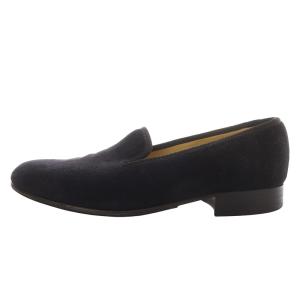 オペラシューズ スリッポン ベルベット 7.5 ネイビー /YO2