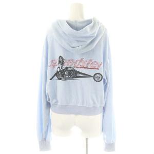 HYSTERIC GLAMOUR 24AW SPEEDSTER ショート丈パーカー FREE 水色 /MI OS