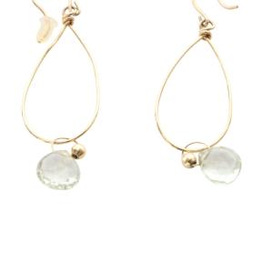 agete クォーツ ドロップ フックピアス ゴールド色 /SR23