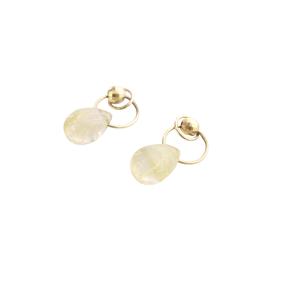 agete ルチルクォーツ ピアスチャーム ゴールド色 /SR30