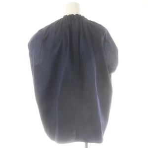 MARNI シャーリング ギャザー ノースリーブ コクーン ブラウス 36 紺 ネイビー /AT OS