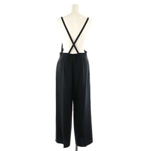 BLUE LABEL CRESTBRIDGE 23AW マットツイルサロペット ワイドストレートパンツ 36 紺 /MI OS