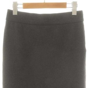 MUSE de Deuxieme Classe Diner B タイトスカート ニット ウール混 ダークグレー /MI OS