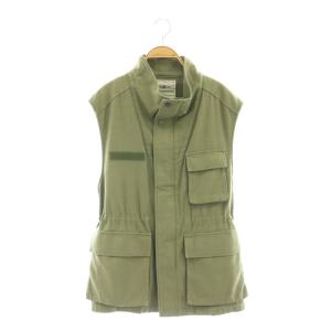 24AW ビジューアーミーベスト スタンドカラー 36 カーキ 0124357103 /AT OS