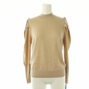 24SS タックスリーブニットトップ カットソー 長袖 36 ベージュ /AT OS