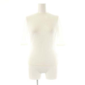 23AW シアーリブクルーニットTOP カットソー 36 白 /MI OS