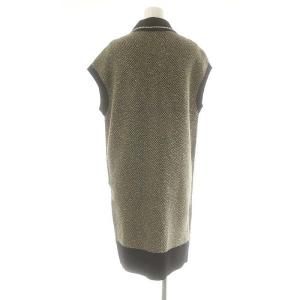 GRACE CONTINENTAL 23AW ツイード2wayカーディガン ジレ ワンピース ニット 36 黒 マルチカラー /MI OS