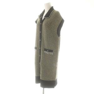 GRACE CONTINENTAL 23AW ツイード2wayカーディガン ジレ ワンピース ニット 36 黒 マルチカラー /MI OS