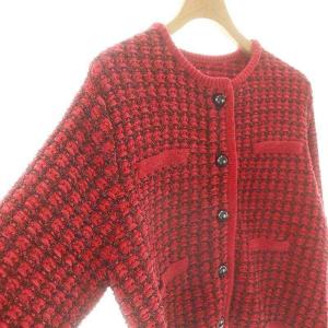 Diagram GRACE CONTINENTAL 24AW ツイードニット カーディガン 36 赤 /MI OS