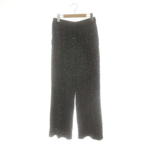 25SS スパンコールニットパンツ ストレート イージー 36 黒 /MI OS