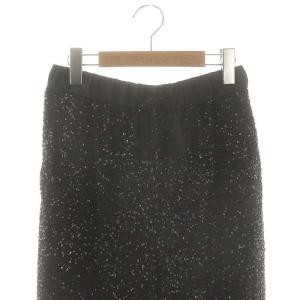 Grace Class 25SS スパンコールニットパンツ ストレート イージー 36 黒 /MI OS