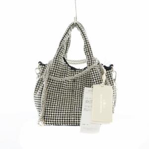 24年 Pラインストーンバッグ ハンドバッグ ショルダーバッグ 2WAY シルバーカラー /AS OS