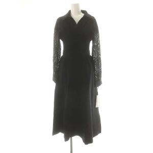 23AW レースレイヤードニットワンピース ドッキング ロング 36 ブラック /ES OS