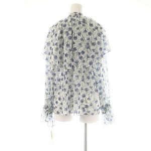 Diagram GRACE CONTINENTAL 24SS スモールフラワーケープトップ ブラウス 長袖 プルオーバー 36 ライトブルー