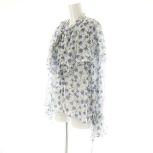 Diagram GRACE CONTINENTAL 24SS スモールフラワーケープトップ ブラウス 長袖 プルオーバー 36 ライトブルー