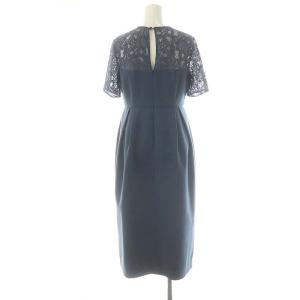 GRACE CONTINENTAL 24AW タックドレープコクンドレス ワンピース ドッキング ロング 半袖 34 ダスティブルー /ES