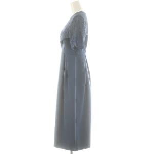 GRACE CONTINENTAL 24AW タックドレープコクンドレス ワンピース ロング 半袖 34 ダスティブルー /ES OS