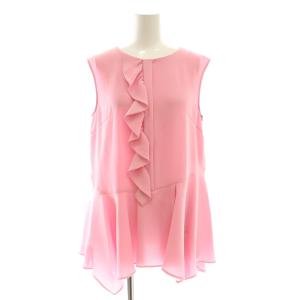 23SS スカーフヘムフリルノースリーブ ブラウス クルーネック 38 ピンク 0223241151 /AT