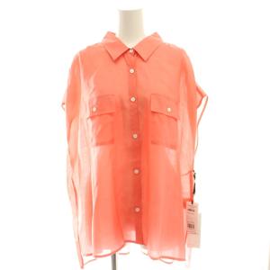 24SS ギャザーシャツ ブラウス ノースリーブ 38 ピンク 0324241148 /AT OS