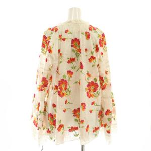 GRACE CONTINENTAL 23SS フラワー刺繍トップ ブラウス 長袖 36 白 ホワイト /AT OS