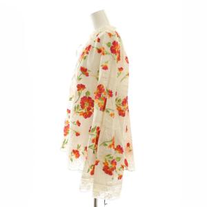 GRACE CONTINENTAL 23SS フラワー刺繍トップ ブラウス 長袖 36 白 ホワイト /AT OS