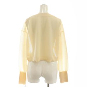 Diagram GRACE CONTINENTAL 24AW シアーカノコニットカーディガン Vネック ショート丈 シースルー 36 アイボリー /AT OS