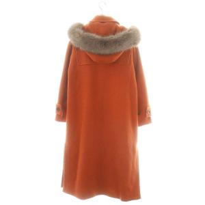 GRACE CONTINENTAL 24AW ウールカルゼダッフルコート フェイクファー 34 テラコッタオレンジ