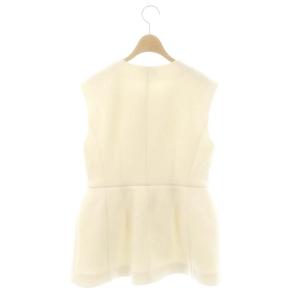 GRACE CONTINENTAL 25SS ダンボールニットジレジャケット ノーカラー 金ボタン 36 キナリ /DO OS