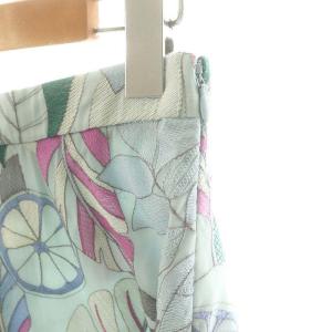 GRACE CONTINENTAL 24SS フルーツ刺繍フレアスカート ロング 36 ブルー /HK OS