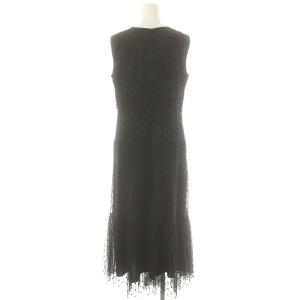 Diagram GRACE CONTINENTAL 23AW ドットチュールワンピース ロング ノースリーブ 36 ブラック /HK OS