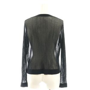 Diagram GRACE CONTINENTAL 24AW リブシアーニットカーディガン Vネック シースルー 36 黒 ブラック 0324353009