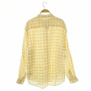Frank&Eileen フランクアンドアイリーン チェック柄長袖シャツ リネン M ベージュ オフホワイト /DO OS SH
