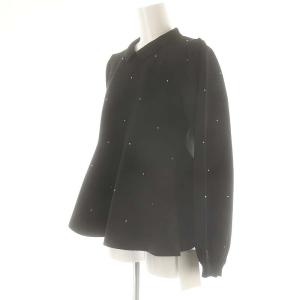 CELFORD 24AW ホットフィットビジューニットプルオーバー カットソー 長袖 38 ブラック /DO OS SH