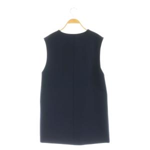 CELFORD 23AW フリルパールネックロングジレ ベスト チュニック F ネイビー /DO OS SH