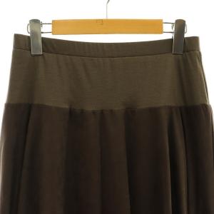 BEARDSLEY ウエストジャージースカート フレア マキシ ロング F 茶 ブラウン /AT OS