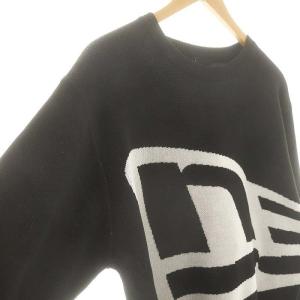 NEW ERA ゴルフ ニットセーター ロゴ 長袖 L ブラック ホワイト /ES OS