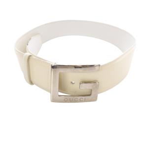 Gロゴバックル ベルト レザー オフホワイト /SR19 OH